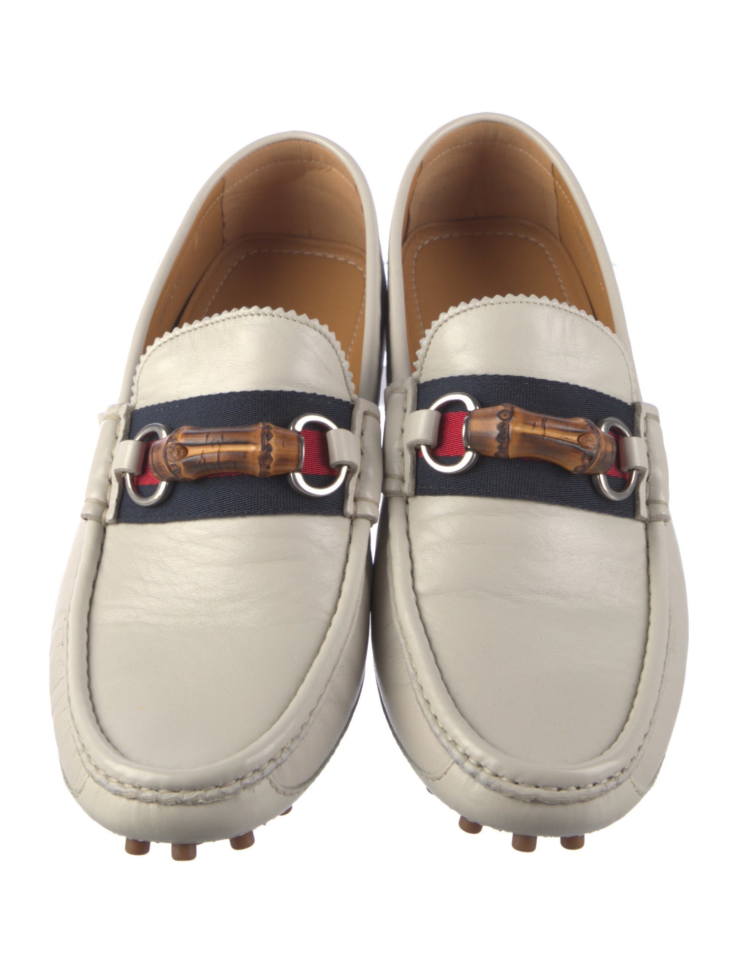 Gucci Web Accent Leather Drivers